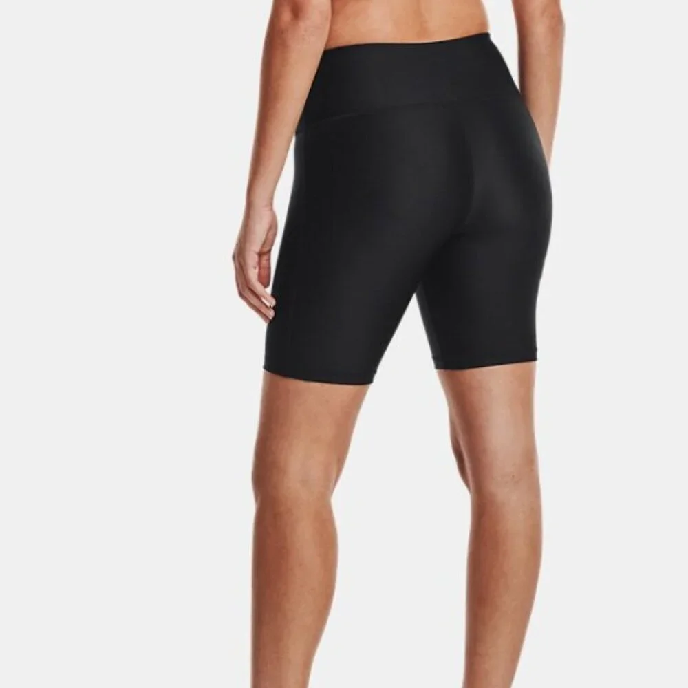 NWT Under Armour Bike Shorts Women's Medium Black High Rise Compression - Picture 2 of 15